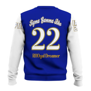 Sudadera con Cuello Redondo de la Hermandad Sigma Gamma Rho, 1922, Azul y Dorado, Ropa de Hermandad, Sudadera de Forro Polar Premium, Estilo de Moda Femenina de Invierno - Product Image 2
