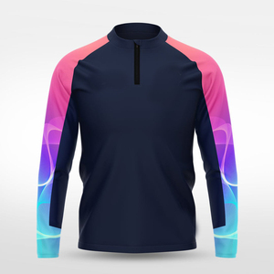 เสื้อแขนยาวซิปสี่ส่วนแบบกลับด้านได้ ป้องกันรังสียูวี สำหรับขายส่ง เสื้อกีฬาแบบสั่งทำได้สำหรับทุกเพศ เสื้อออกกำลังกาย ระบายเหงื่อได้ดี - Product Image 1