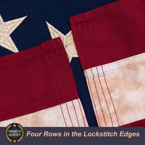 Bandera de Betsy Ross de Algodón 1776, 3x5 pies, Vintage Americana, 13 Estrellas, Coloniales, Bordada, Teñida con Té, de Nailon Resistente - Product Image 3