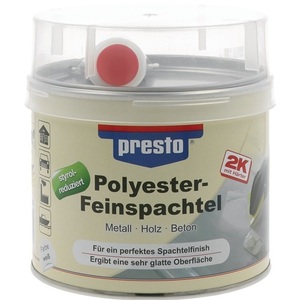 Presto 2K Fine Filler Blanco Endurecedor Rojo Lata de 1000g Suministros para Manualidades - Product Image 1