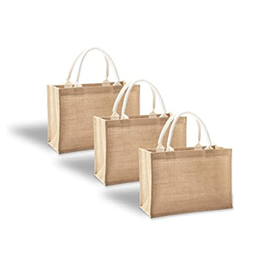 Nouveau design sac en toile de jute de couleur naturelle fourre-tout en jute pour emballage de cadeaux de mariage taille personnalisée impression de logo sacs à provisions en jute - Product Image 5