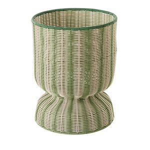 Tienphong, venta al por mayor, soportes de soporte para plantas de ratán verde y blanco de centeno hechos a mano, cubiertas de macetas de árboles grandes para uso en interiores y exteriores - Product Image 1