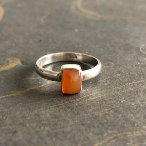 Designer Boho Carnelian <b>Ring</b> (2.3 Grams) Natural Stone <b>Statement</b> <b>Ring</b> with Bezel Setting Fine Everyday Wear Promise Occasion - Product Image 1
