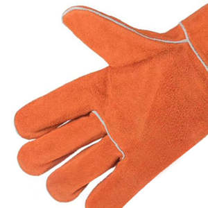 Guantes de Soldadura de Cuero Blanco Resistentes con Protección Contra Incendios y Puño Largo - Product Image 2