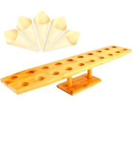 Venta caliente Soporte de cono de helado de madera Embalaje de pizza Embalaje Huevo Burbuja Soporte de gofres Soporte de cono de madera venta superior - Product Image 2
