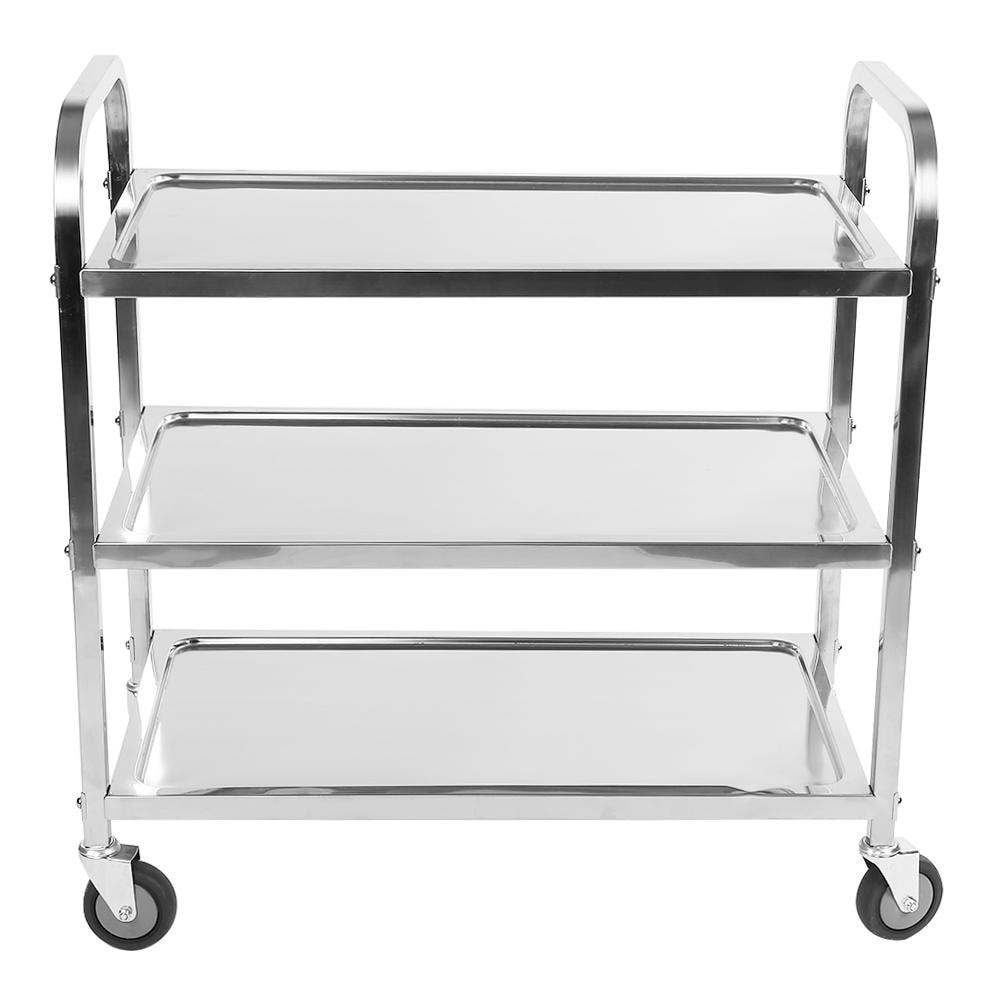 SS Dressing Trolley Lab Fittings 4 Wheel Hospital Stainless Steel Trolley