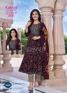 Collection en gros de vêtements de fête décontractés indiens pakistanais Capsule Foil Printed Kurti Bottom Dupatta Tarifs réduits! - Product Image 2