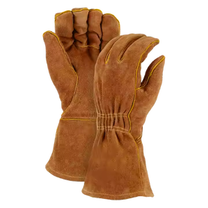 Gants de soudage de construction très performants Gants de sécurité en cuir de vachette fendu pour la protection industrielle des mains - Product Image 2