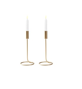 Porte-bougie en métal doré de style nordique moderne, minimaliste, luxueux, géométrique, en fil métallique, pour centre de table de mariage, décoration de table à domicile - Product Image 1