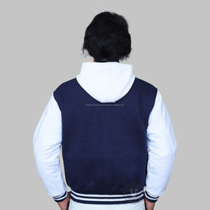 <b>Men's</b> Cotton <b>Fleece</b> Letterman <b>Jacket</b> Yellow Body with <b>Black</b> Sleeves College Varsity <b>Jacket</b> for OEM Wholesale - Product Image 4