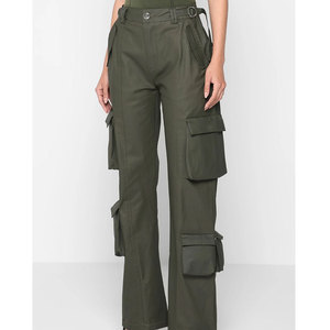 Pantalones cargo ajustables y cómodos para mujer en alta calidad con color personalizado a precio barato Pantalones cargo para mujer con bolsillos - Product Image 3