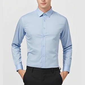 Camisas de manga larga de algodón orgánico 100% para hombre, camisas de vestir al por mayor de diseño elegante, camisas informales personalizadas de alta calidad - Product Image 2