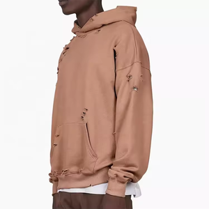 Plaine 100 coton Baggy goutte épaule polaire français éponge pull personnalisé Vintage surdimensionné à capuche fabricants de sweats à capuche - Product Image 2