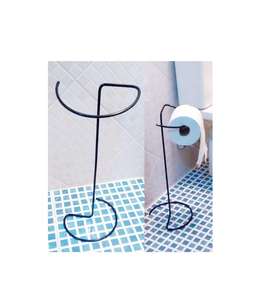 Hot Selling Metal Standing <b>Black</b> Powder Coated <b>Tissue</b> <b>Paper</b> Roll Stand <b>Paper</b> Storage Rack for Home & Hotel Washrooms Usage Stand - Product Image 1