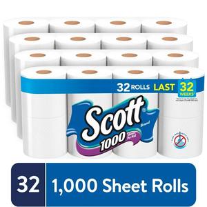 Scott 1000 <b>Toilet</b> Paper, 32 <b>Rolls</b>, 1,000 Sheets Per <b>Roll</b> (32,000 Total) - Product Image 5