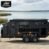 Caravane tout-terrain australienne de 18 pieds avec cuisine intégrée et aménagement familial pour les voyages en terre inconnue