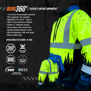 Beau pull réfléchissant de sécurité de qualité supérieure Hi Vis Cool Streetwear Hoodie avec réflecteur pour hommes - Product Image 4