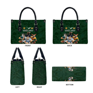 <span class=keywords><strong>Rugby</strong></span> Hemisferio Sur <span class=keywords><strong>Argentina</strong></span> AUNZ Sudáfrica mascota diseño verde impresión personalizada varios tamaños Pu bolsos de cuero mujeres - Product Image 3