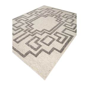 Alfombras de Lana Color Marfil Thyme, Anudadas a Mano, Diseño Geométrico Abstracto para el Hogar, Sala de Estar, Pasillo, Entrada, Diseño Rectangular Tipo Rompecabezas para Adolescentes - Product Image 2