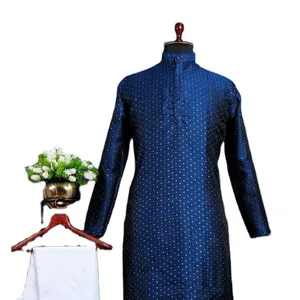 Mùa Thu Mùa Người Đàn Ông Đặc Biệt Của Dài Chiều Dài Kurta Và Churidaar Với Thêu Churidaar Set Pathani Ăn Mặc Cho Mens Bộ Sưu Tập