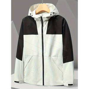 Chaqueta cortavientos personalizada para hombre para correr, entrenamiento, estilo callejero, cuello levantado, impermeable, a prueba de viento, chaquetas de lluvia con cremallera - Product Image 3
