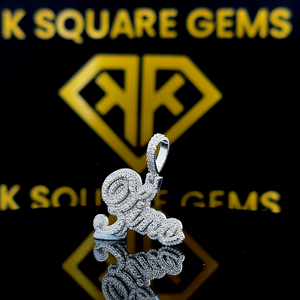 Colgante de Hip Hop con letras personalizadas, colgante de número de Hip Hop para hombre, colgante de moissanita, joyería de Hip Hop con salida de hielo - Product Image 3