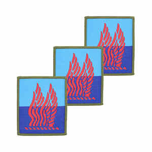 Regimiento Personalizado Verde Rojo Bordado Hombro Títulos Par de Hierro TRF Insignias - Product Image 5