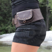 Pochette en cuir médiéval de haute qualité pochette en cuir Viking Durable 4oz sac de ceinture en cuir de vache véritable fermeture à sangle Cinch