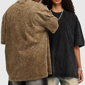 OEM al por mayor de encargo 100% algodón Vintage Camiseta para los hombres 250 GSM peso pesado Jersey de gran tamaño de corte suelto estilo casual estampado largo - Product Image 3