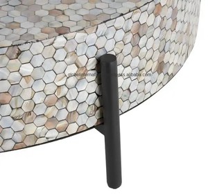 Elegante mesa de centro de nácar para decoración del hogar de lujo muebles de sala de estar mesa de centro MOP - Product Image 2