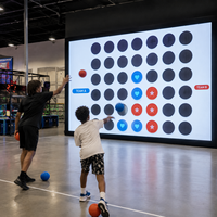 Jeu mural interactif quatre-en-un avec balles métalliques, projection et lancer de balles, pour événements, location, activation de marque, FEC, aire de jeux intérieure