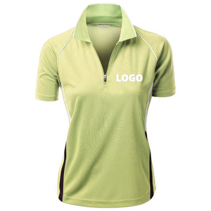 Vente flash - Chemise de golf à manches courtes pour femmes, en tissu jersey tricoté respirant, avec broderie de logo personnalisé - Product Image 1