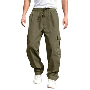 <b>Men's</b> Embroidered <b>Elastic</b> <b>Waist</b> Casual Mid-Rise Sweatpants <b>Trousers</b> 100% Polyester - Product Image 5