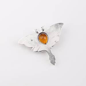 Citrine <b>Butterfly</b> Pendant Fashion Antique <b>Silver</b> Filigree Sterling <b>Silver</b> <b>Necklace</b> Handmade Gemstone Jewelry IGI Certified Gift - Product Image 3