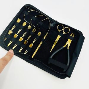 New Opener Salon Mini <b>Set</b> Hair Extension Tools Leather Case <b>Set</b> <b>Pliers</b> Customized logo Printing Hair Extension Kit Sustainable - Product Image 1