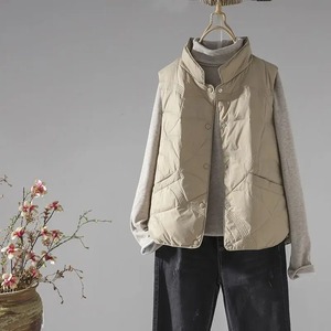 Manteau long en molleton noir de style coréen pour femmes taille XL veste de gilet d'hiver avec manches bouffantes matelassées vêtements d'hiver imprimés - Product Image 4