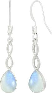 ต่างหูพลอยมูนสโตนสีน้ำเงินเข้มต่างหู925เงินแท้ทรงลูกแพร์สำหรับผู้หญิงต่างหูเงินแบบห้อยเครื่องประดับ - Product Image 3