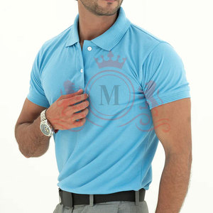 Stylish Daily Clothing Sky Blue Polo Shirt Comfortable Breathable Fabric <b>Classic</b> Fit Short Sleeve - Product Image 3