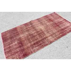 Tapis vintage 3,7 x 7,1 pieds, tapis, tapis persan rouge en laine - Product Image 2