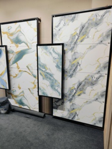 กระเบื้องพอร์ซเลนขัดเงาขนาด600x1200มม. ทันสมัยเนื้อแข็งเคลือบด้วยไม้เนื้ออ่อนเหมือนห้องนอนของวิลล่าบ้านห้องนั่งเล่น - Product Image 6