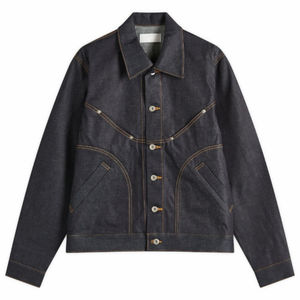 Custom Logo Cropped <b>Trucker</b> Style 100% for Raw Cotton Denim <b>Jacket</b> for <b>Men</b> Front Button Closure with Winter Jeans Pockets - Product Image 6