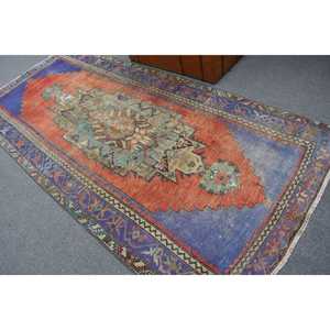 Alfombra Turca Grande de 4.6x10.1 pies, Alfombra Vintage con Diseño Floral Rojo - Product Image 4