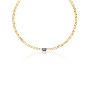 สร้อยคอแบบ Cuban Link ชุบทอง 14k รุ่น St Tropez ประดับมุก มอยส์ซาไนต์ หรือเพชร - Product Image 1