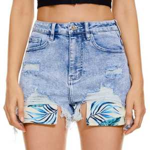 Pantalones cortos informales lavados con enzimas de algodón de alta calidad personalizados para mujer, pantalones cortos transpirables de talla grande con botones - Product Image 6