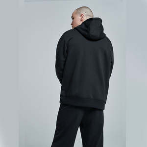 Pull à capuche à logo personnalisé pour hommes 100% sweat-shirts unis en polaire épaisse en coton de grande taille avec longue longueur et motif 3D - Product Image 3