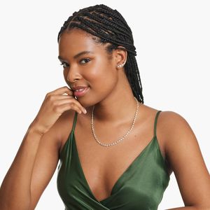 4.00 mm Oval And Pear Lab Grown Diamond Tennis <b>Chain</b> in 925 <b>Silver</b>/ 10 Gold Fine <b>Chains</b> Necklaces Jewelry Perfect for Layering - Product Image 2