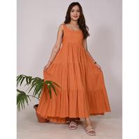 Robe longue évasée sans manches en rayonne pour femmes pour les soirées et les occasions festives