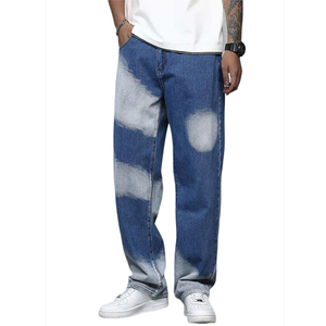 Jeans baggy personnalisés d'usine OEM à bas prix de haute qualité conception spéciale jeans pour jeunes hommes 2024 jeans droits teintés pour hommes - Product Image 3