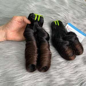 Extensión de cabello humano rizado hinchable vietnamita para hacer pelucas, máquina de trama, color Ombre, gran cantidad en el almacén - Product Image 1