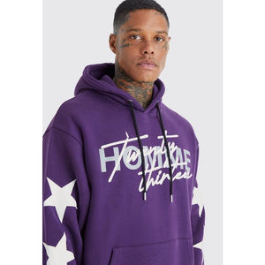 Survêtements vintage personnalisés pour hommes, délavés à l'acide, ensembles de survêtements évasés respirants 100% coton grande taille, broderie imprimée d'hiver - Product Image 3